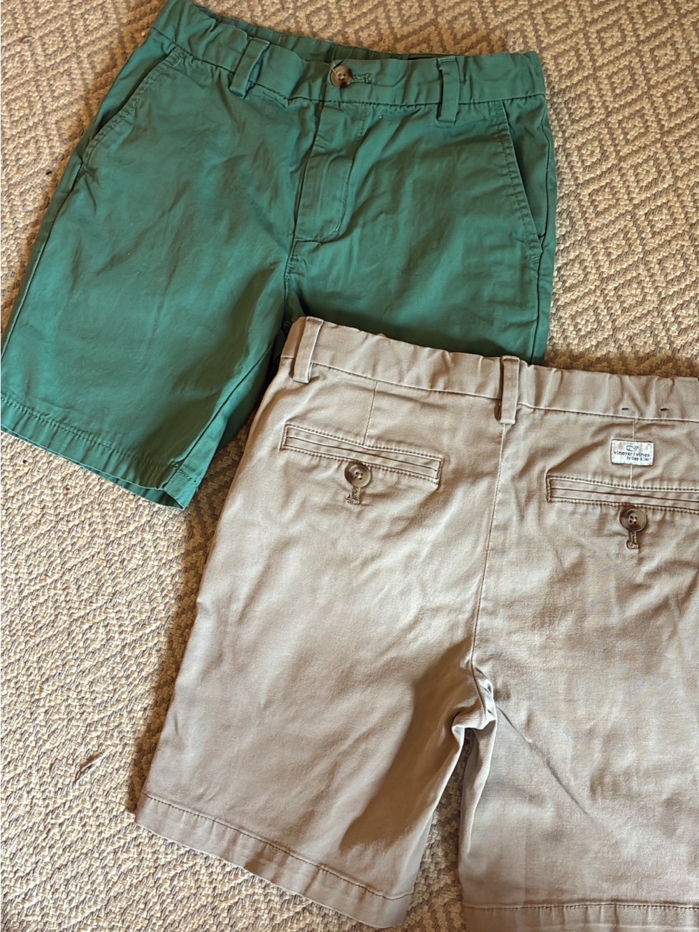 Vineyard Vines Green and Khaki Kids Shorts Set Size 7